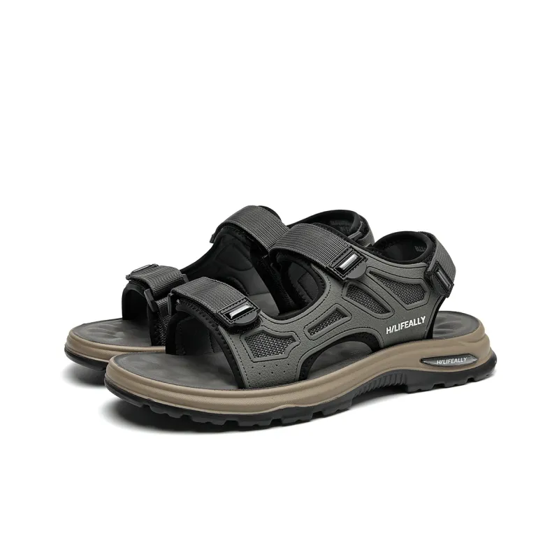 HLA Beach Sandals Men Black-1