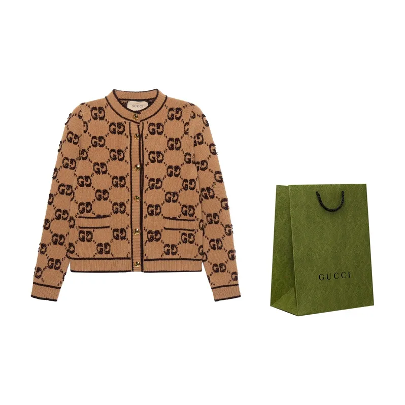 GUCCI Gg Jacquard Cardigan-2