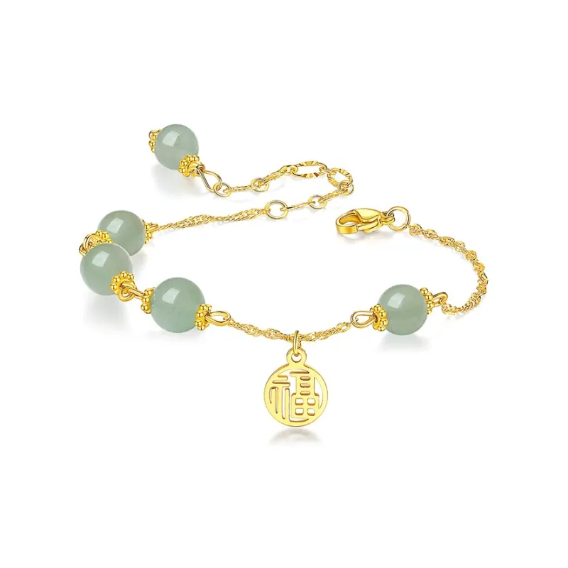 RUOK Colored Glaze Jade Bracelets Women's-0