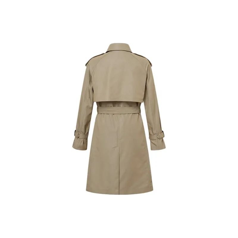 HAZZYS Trench Coat Women's Dark Beige Yellow-1