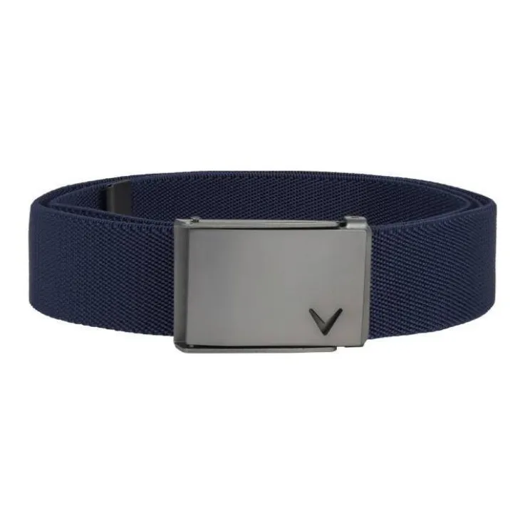 Callaway Solid Color Decoration Smooth Buckle Belt Men's Blue 4CM-2