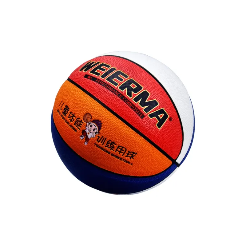 For Erma PU Basketball Orange Blue White Red-Quad Color Size 5 Training Kids'-1