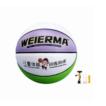 For Erma PU Basketball Purple Green White Size 5 Ball Training Kids'