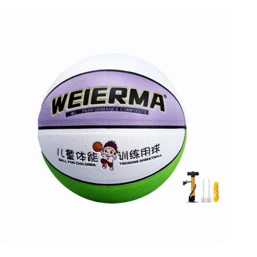 For Erma PU Basketball Purple Green White Size 5 Ball Training Kids'