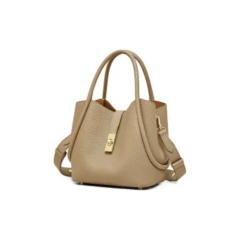 Geshiman Cow Leather Handbag Medium Size Women's