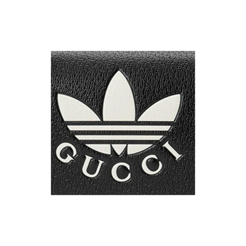GUCCI Adidas Collaboration Leather Wallet Regular Women's Black-7