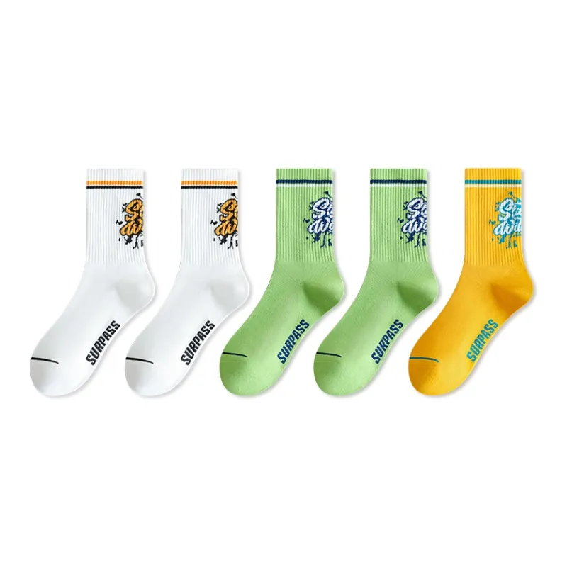 Taste The Color Mid Calf Socks Unisex 5 Pack-5