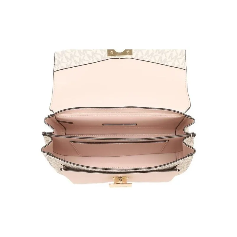 MICHAEL KORS Lita Polyester Crossbody Bag Shoulder Bag Medium Size Women's White Pink-3