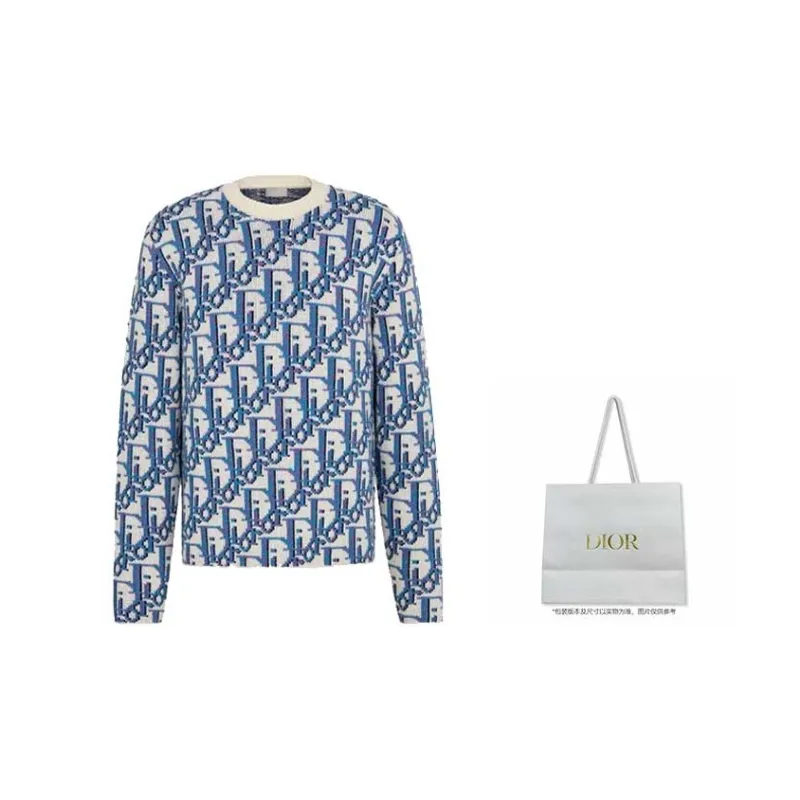 DIOR x Stussy Cashmere Sweater Men's Blue-2