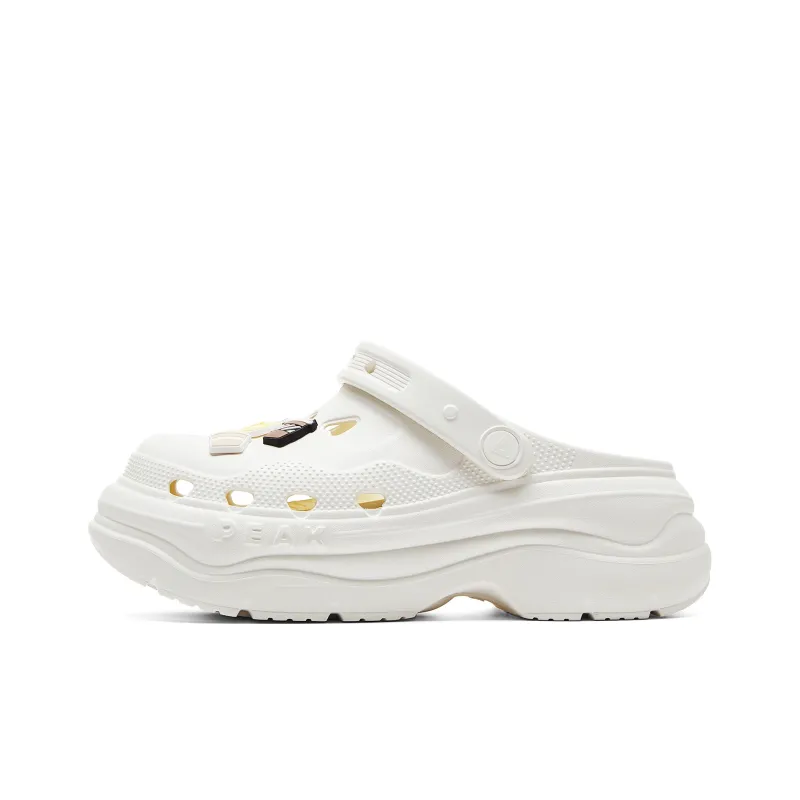 PEAK Taichi Height Increasing Shoes Clogs Women's Canvas White-1