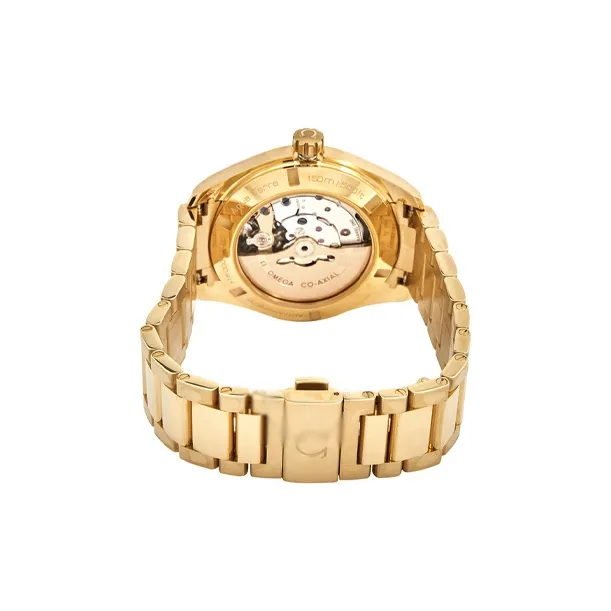 OMEGA AQUA TERRA 150 Meters Automatic Mechanical Movement Men's Watches Watch 38.5mm Gold Dial Gold Strap-3