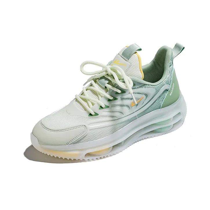 Warrior Cushioned Slip Resistant Lightweight Height Increasing Low Top Running Shoes Men's Green-1