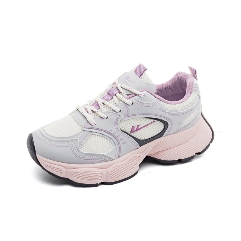 Warrior Lightweight Wear Resistant And Slip Resistant Low Top Chunky Sneakers Women's Ash Ecru-1
