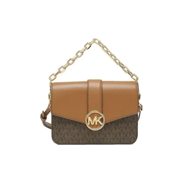 MICHAEL KORS Artificial Leather Crossbody One Shoulder Handbag Small Size Women's Dark Brown/Acorn Brown-3