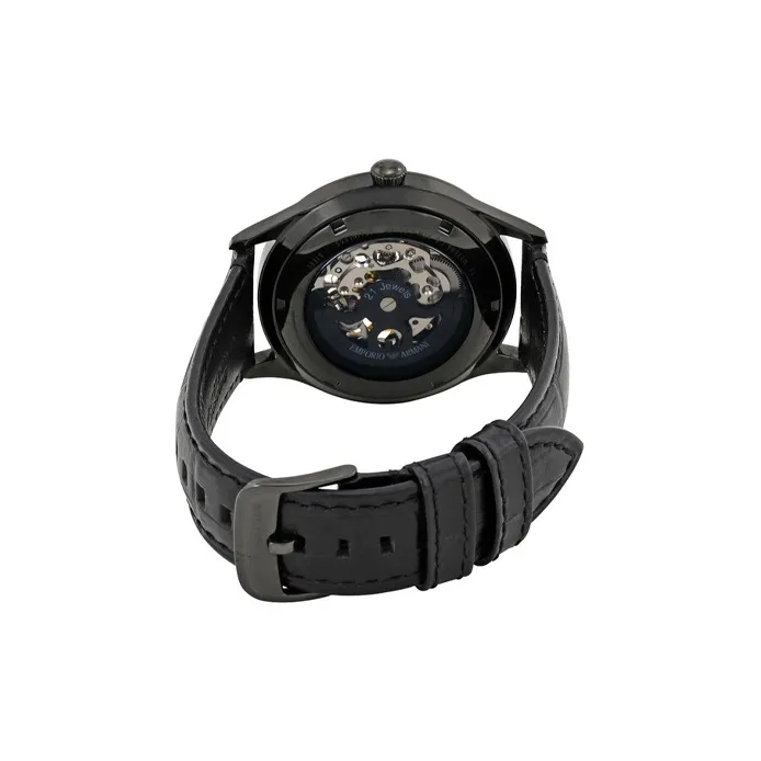 EMPORIO ARMANI Wrist Watch Mechanical Movement Leather Watch Bands 43mm Gold Dial Men's Watches AR1923-2