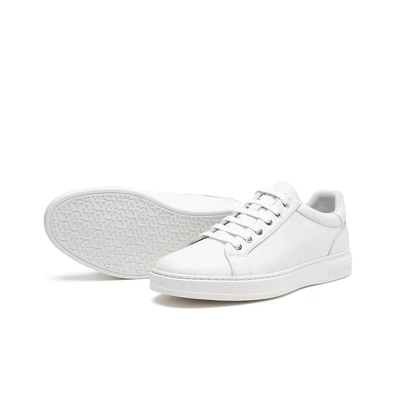 ELLE HOMME Low Top Stylish Skateboarding Shoes Men's White-2