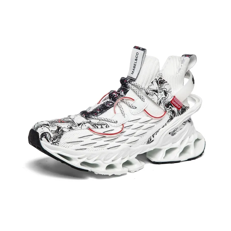 MABEL&CO Cushioning Support Rebound Low-Top Running Shoes Men's White-1