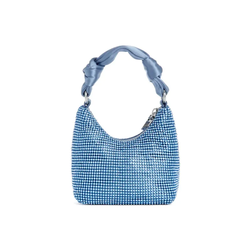 GUESS Satin Trim Hobo Handbag Mini Women's Blue-2