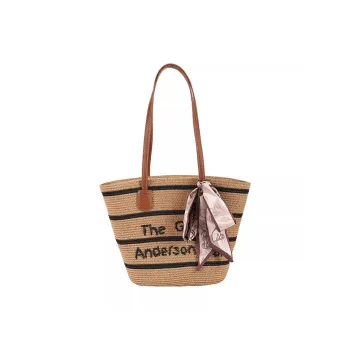 The British Museum Straw Tote Bag, Shopping Bag, Shoulder Bag Women's Camel