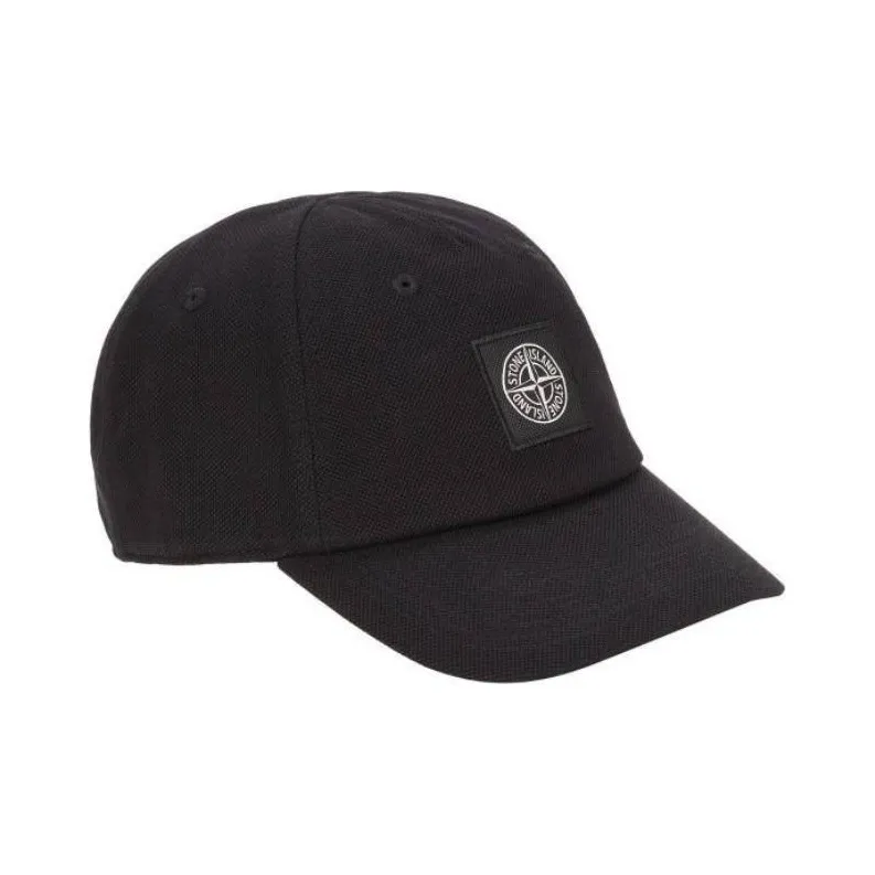 STONE ISLAND Cotton Baseball Caps Men's Black-1