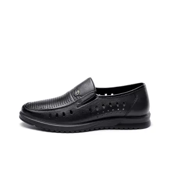 Strongman 3515 Summer Men's Shoes Genuine Leather Soft Sole Cut-Out Shoes