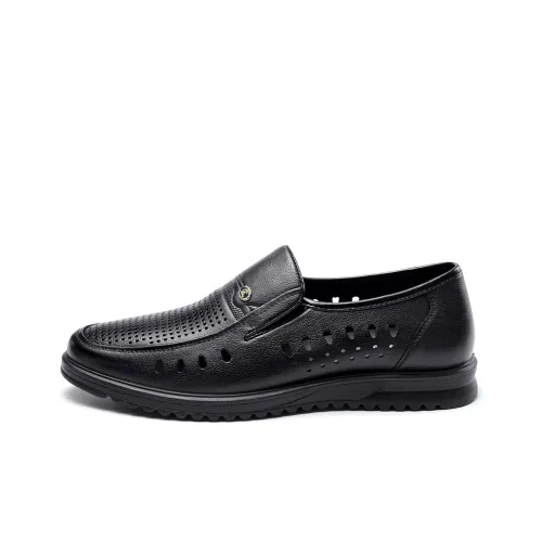 Strongman 3515 Summer Men's Shoes Genuine Leather Soft Sole Cut Out Shoes