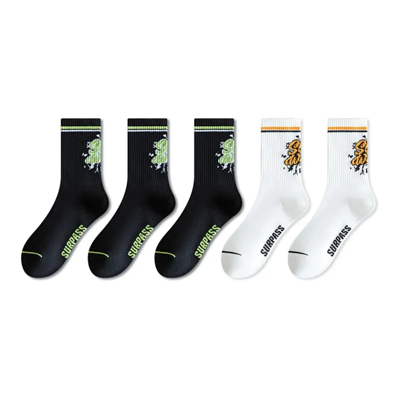 Taste The Color Mid Calf Socks Unisex 5 Pack-15