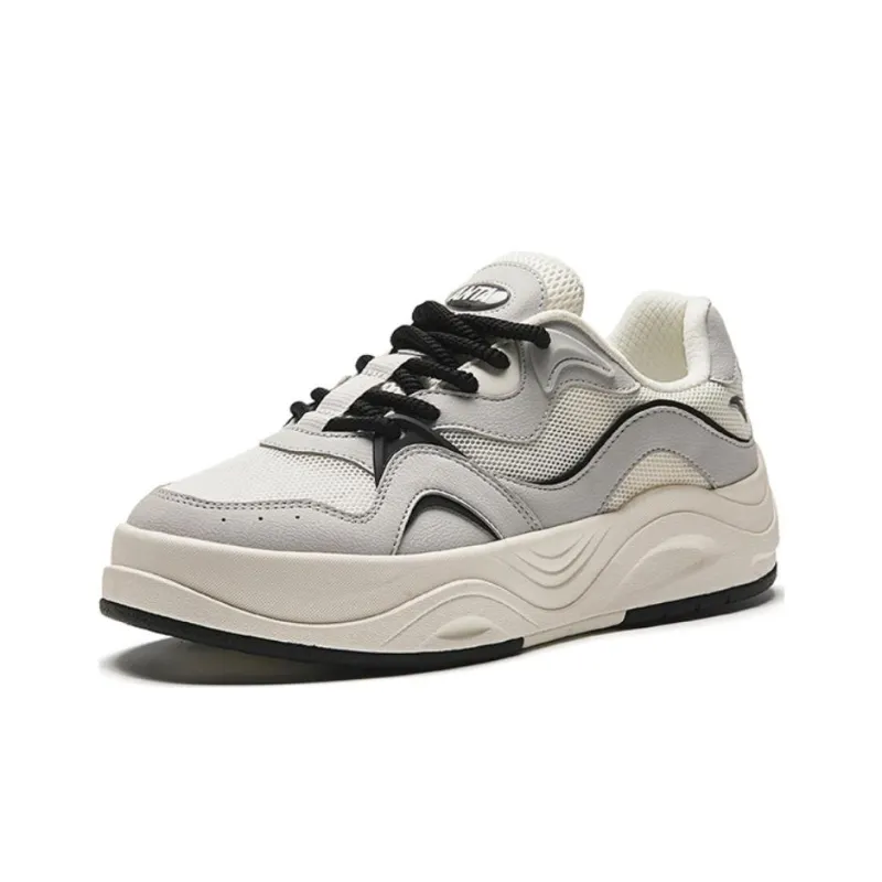 Anta Seaweed Height Increasing Lightweight Low Top Skateboard Shoes Men's White Gray-1