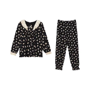 XUANZHITING Pajama Set Women's Black