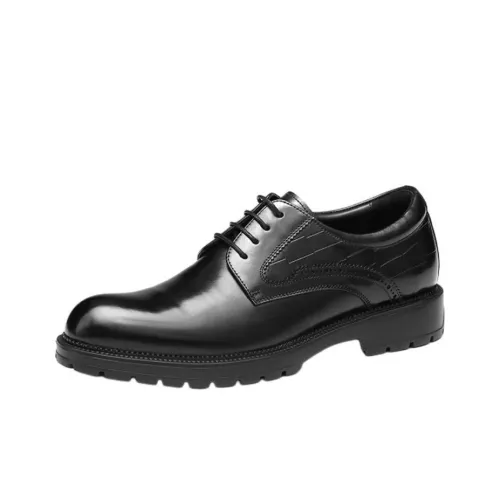 BOSSSUNWEN Dress Shoes Men Low-Top Black