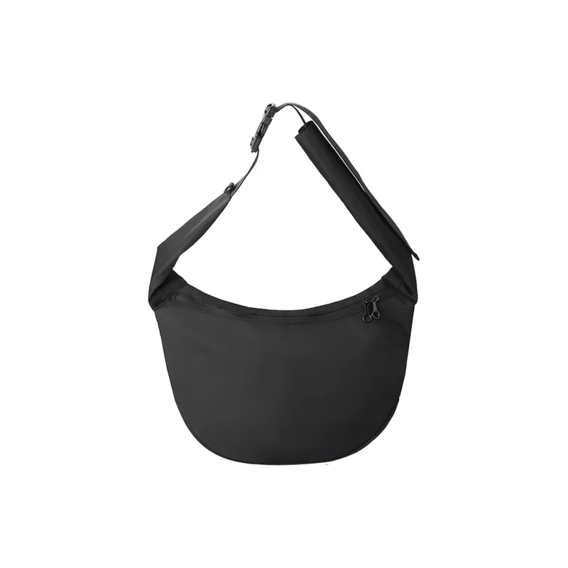 TAKI Nylon Shoulder Bag, Crossbody Bag Regular Unisex Black/Army Green-2