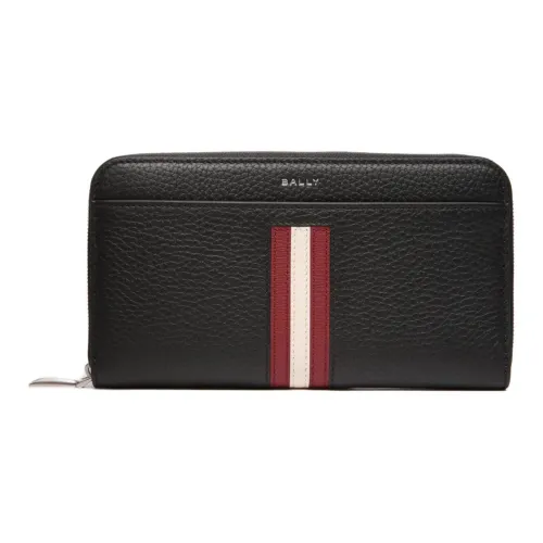 BALLY Grain Cow Leather Wallet Men's Black