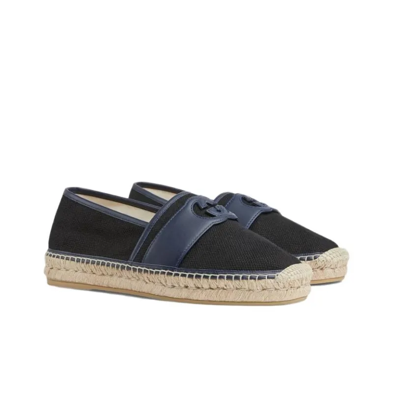 GUCCI Interlocking Espadrilles Men Black-1