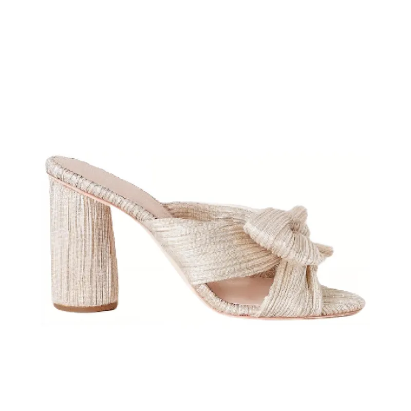 Loeffler Randall Slide Slippers Women's Gold And Silver-1