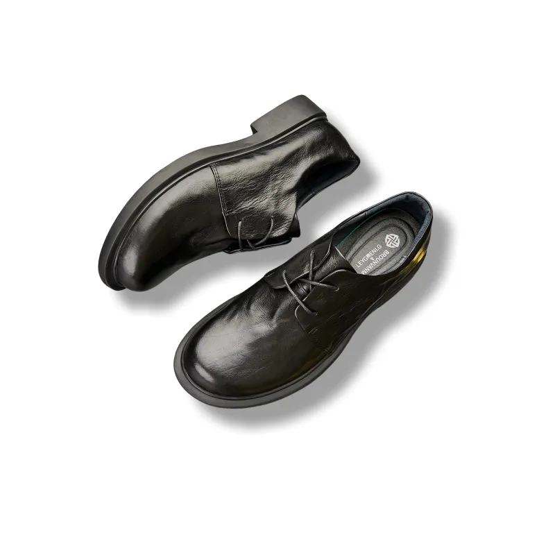 Brounvanm Dress Shoes Men Low Top Coffee/Black-2