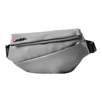 ONRF Water-Repellent Leather PVC Messenger Bag Sling Bag Large Size Unisex Gray