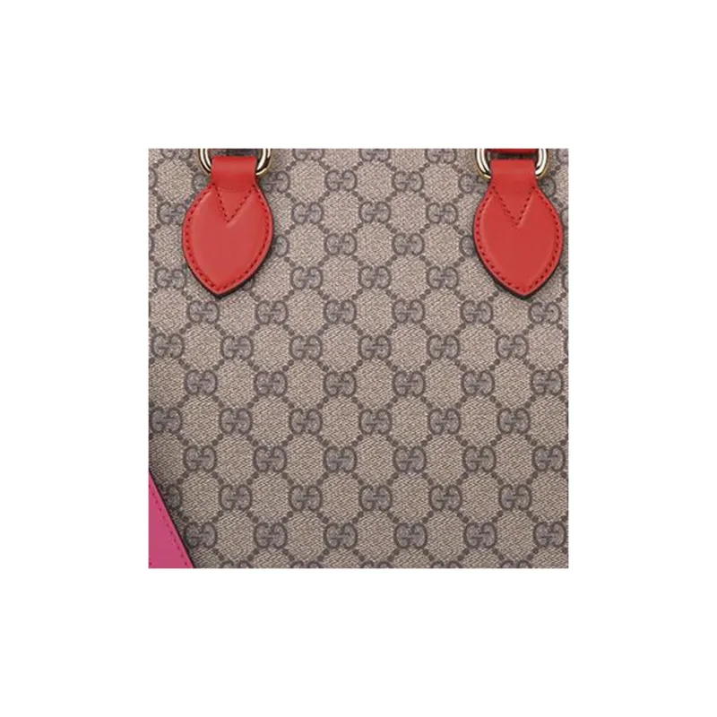 GUCCI Leather Detail Boston Bag Crossbody Handbags Regular Women's Ebony/Pink-6