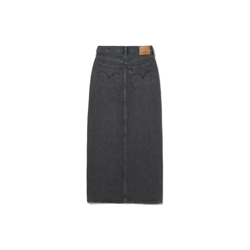 Levi's Denim Long Skirt Women's Black-1