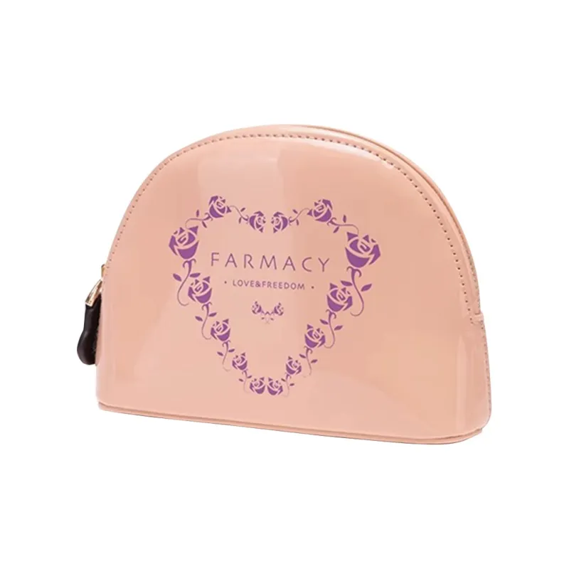 Farmacy PU Storage Bag Dome Bag Clutch Toiletry Bag Makeup Bag Regular Women's Black/Green/Pink-8