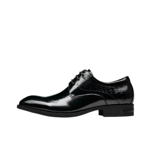 BOSSSUNWEN Dress Shoes Men Low-Top Black