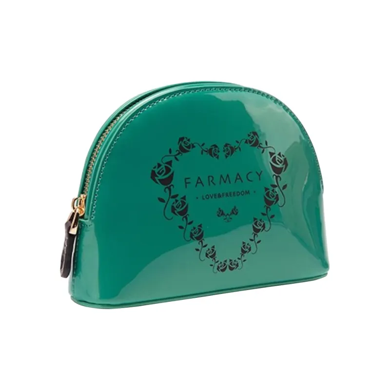 Farmacy PU Storage Bag Dome Bag Clutch Toiletry Bag Makeup Bag Regular Women's Black/Green/Pink-4