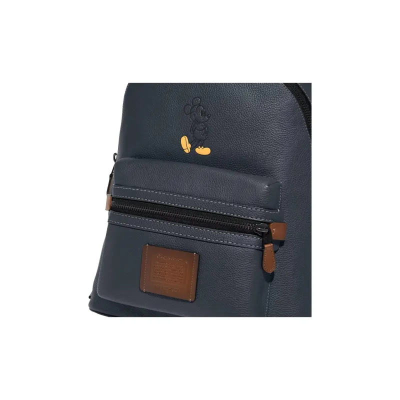 COACH Disney Collaboration Academy Smooth Leather Backpack Large Size Unisex Denim Blue-3