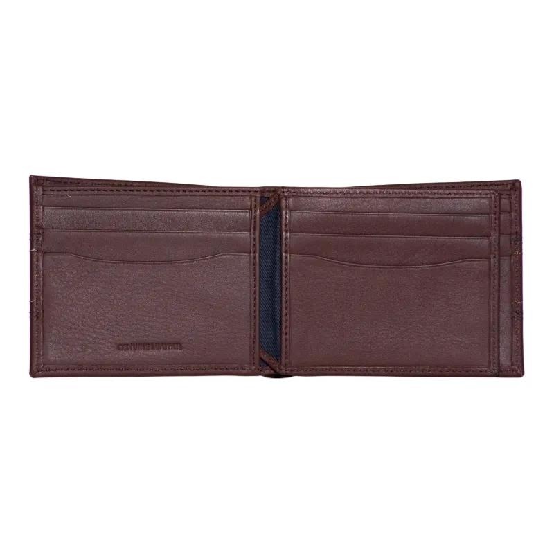 NAUTICA Leather Card Holder Wallet Men's Brown Stones-1