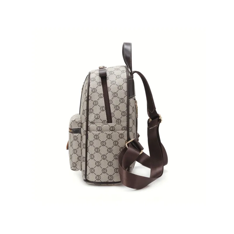 Weymond PU Backpack Women's Coffee/Earth Yellow/Blue Gray-4