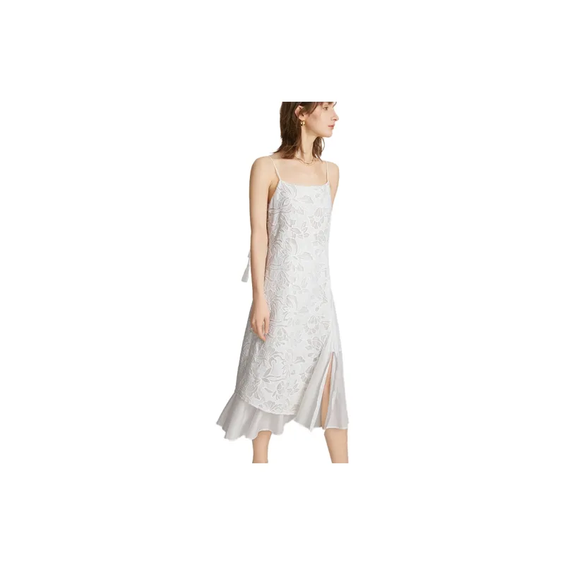ELLE Slip Dresses Women's White-1