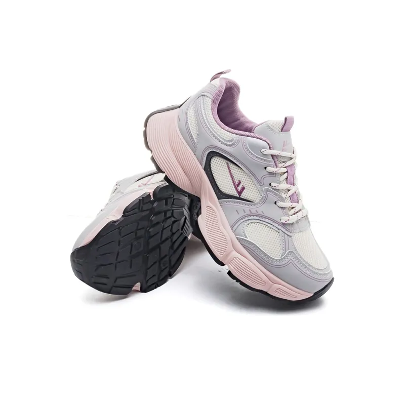 Warrior Lightweight Wear Resistant And Slip Resistant Low Top Chunky Sneakers Women's Ash Ecru-2