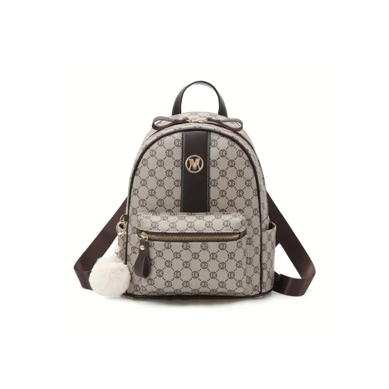 Weymond PU Backpack Women's Coffee/Earth Yellow/Blue Gray-1