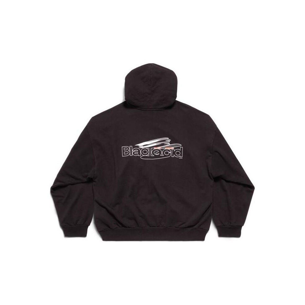 国内発 BALENCIAGA ロゴブラックコットンポケット長袖フーディー Balenciaga Sweatshirts Unisex Black - POIZON