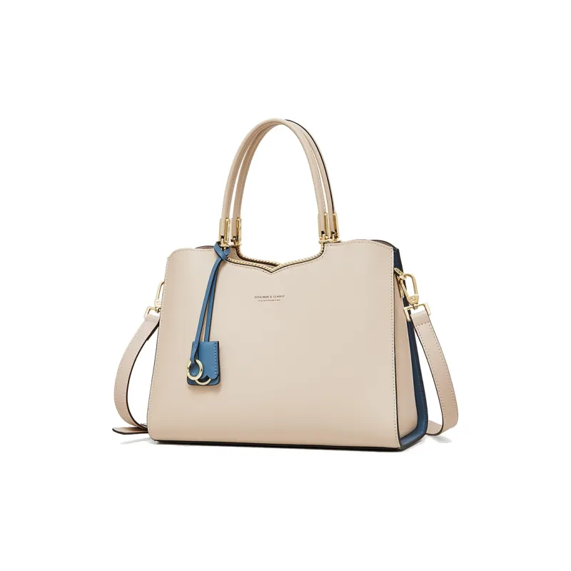 Geshiman Cow Leather One Shoulder Crossbody Handbag Regular Women's Royal Blue/Ecru/Beige Apricot/Burgundy-4