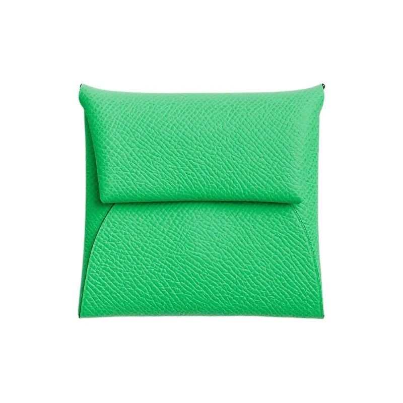 HERMES Bastia Epsom Calfskin Wallet Women's 0Z Vert Comics Comics Green With 0S Vert Fizz Bubble Green-0